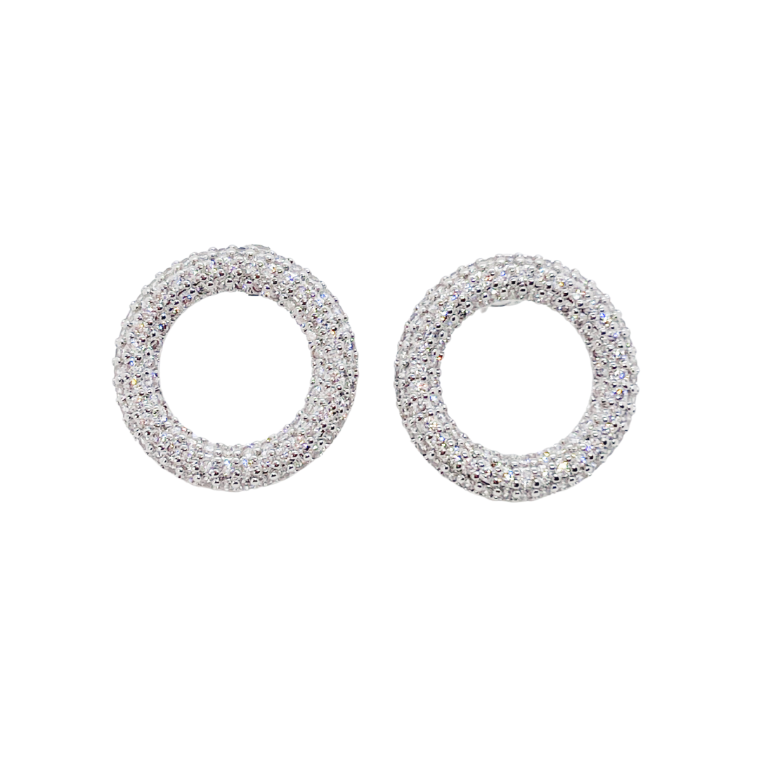 Circle Zirconia Earrings