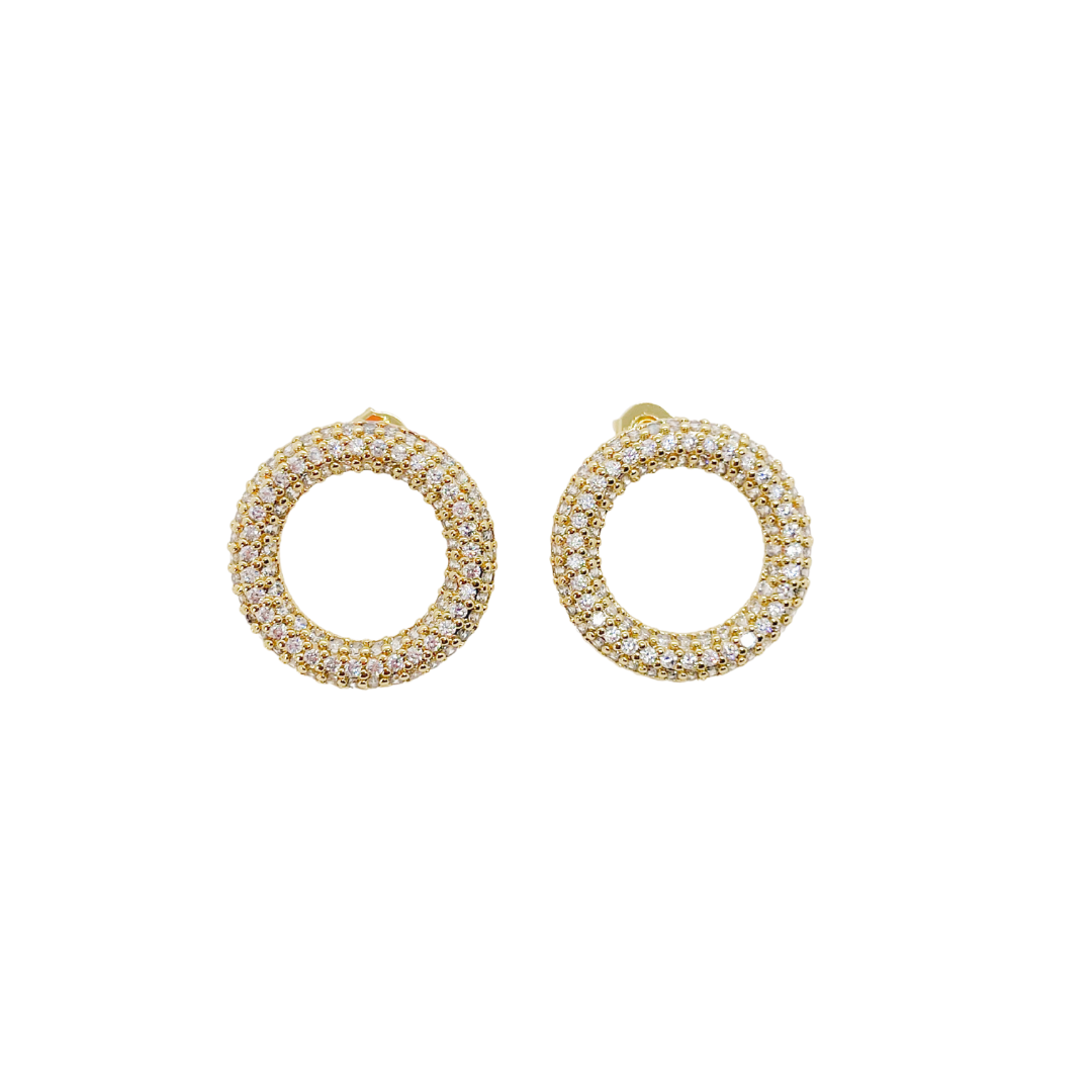 Circle Zirconia Earrings