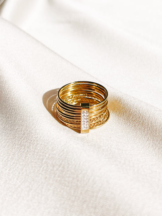 Golden Zirconia Ring