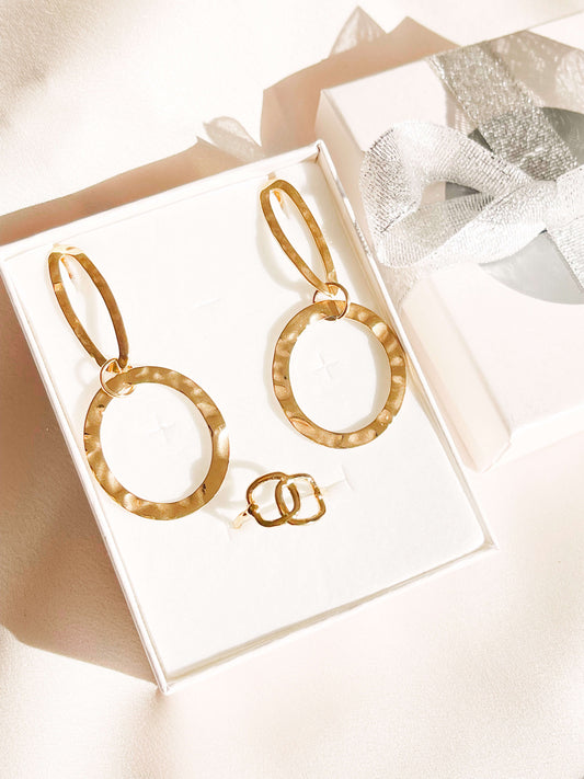 Gold Statement Earrings Holiday Set
